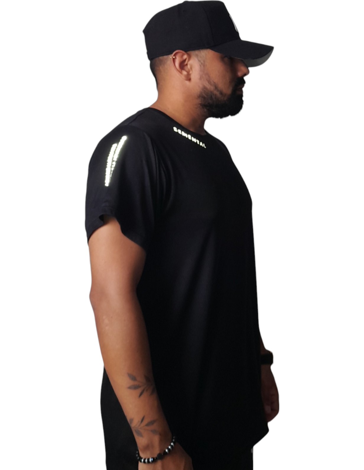 Camiseta Deportiva Negro Reflectivo