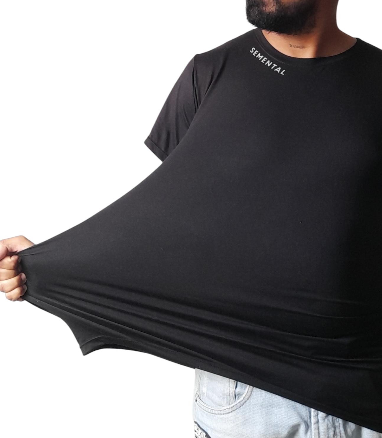 Camiseta Deportiva Negro Reflectivo