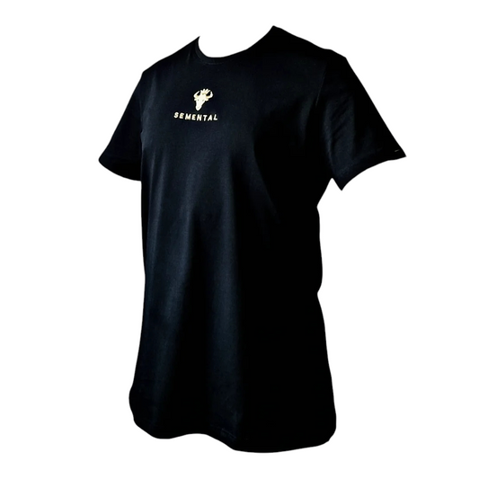 Camiseta Algodón Negro Bordado