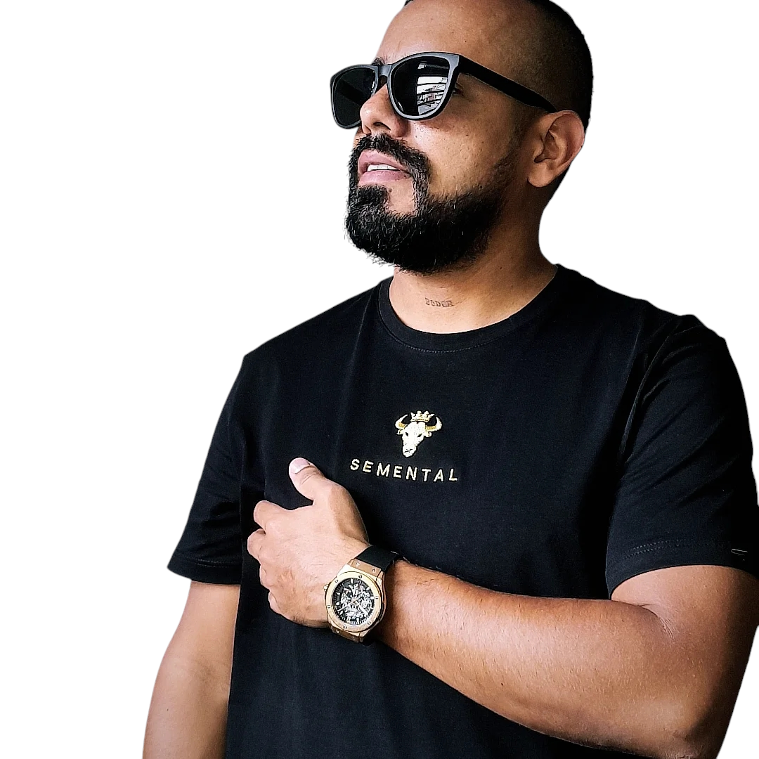 Camiseta Algodón Negro Bordado