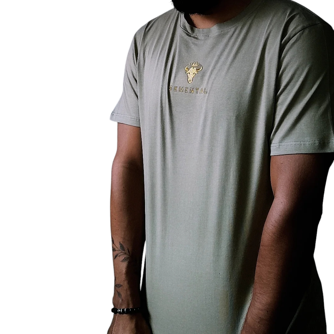 Camiseta Algodón Beige Bordado