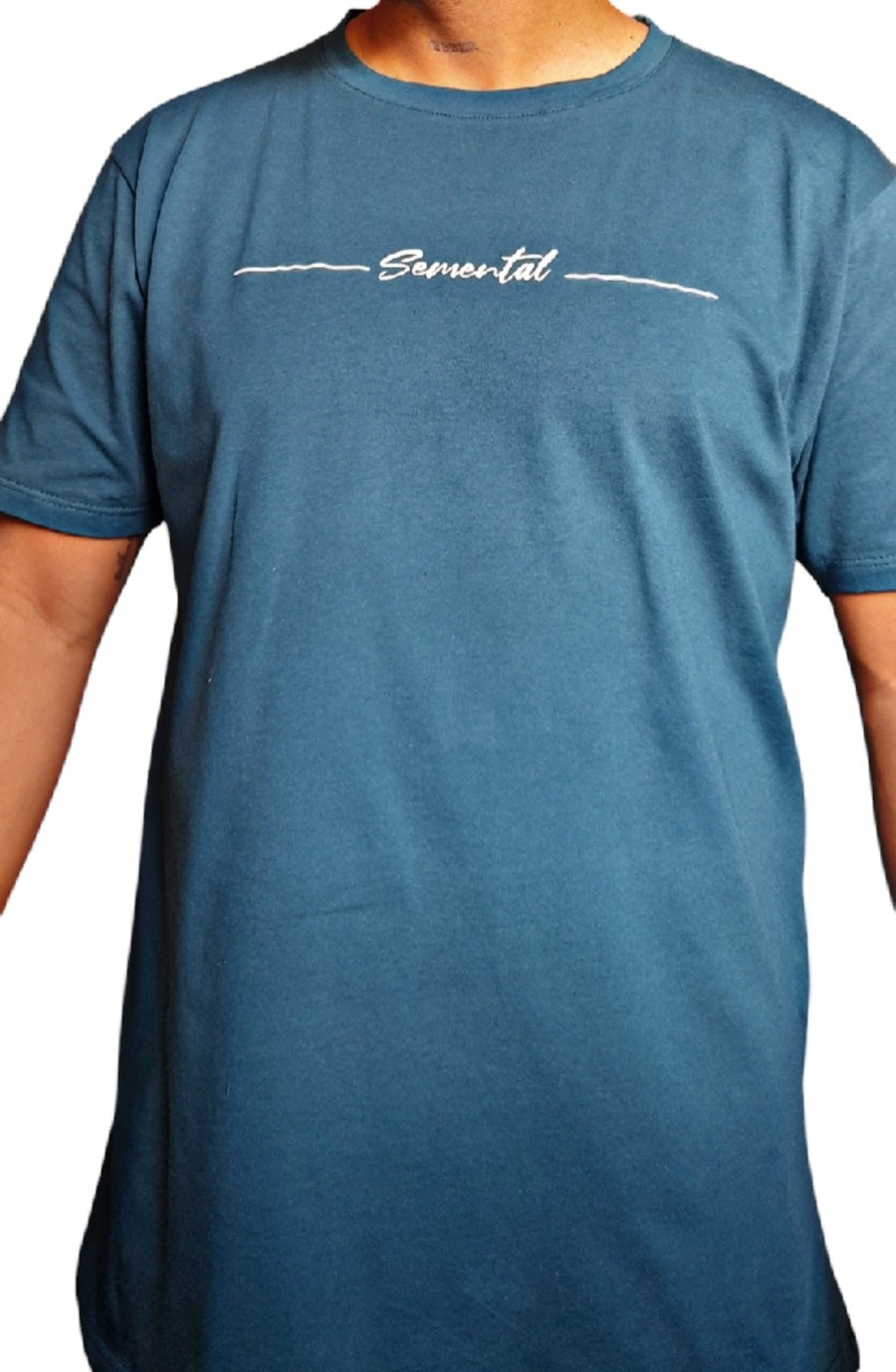 Camiseta Algodón Azul Petróleo Reflectivo