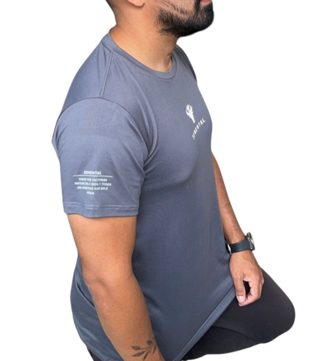 Camiseta Deportiva Gris Intenso Reflectivo