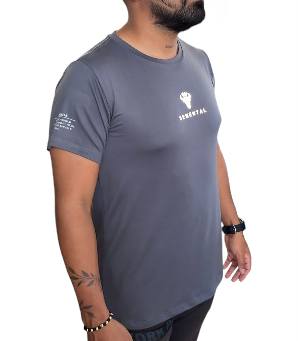 Camiseta Deportiva Gris Intenso Reflectivo