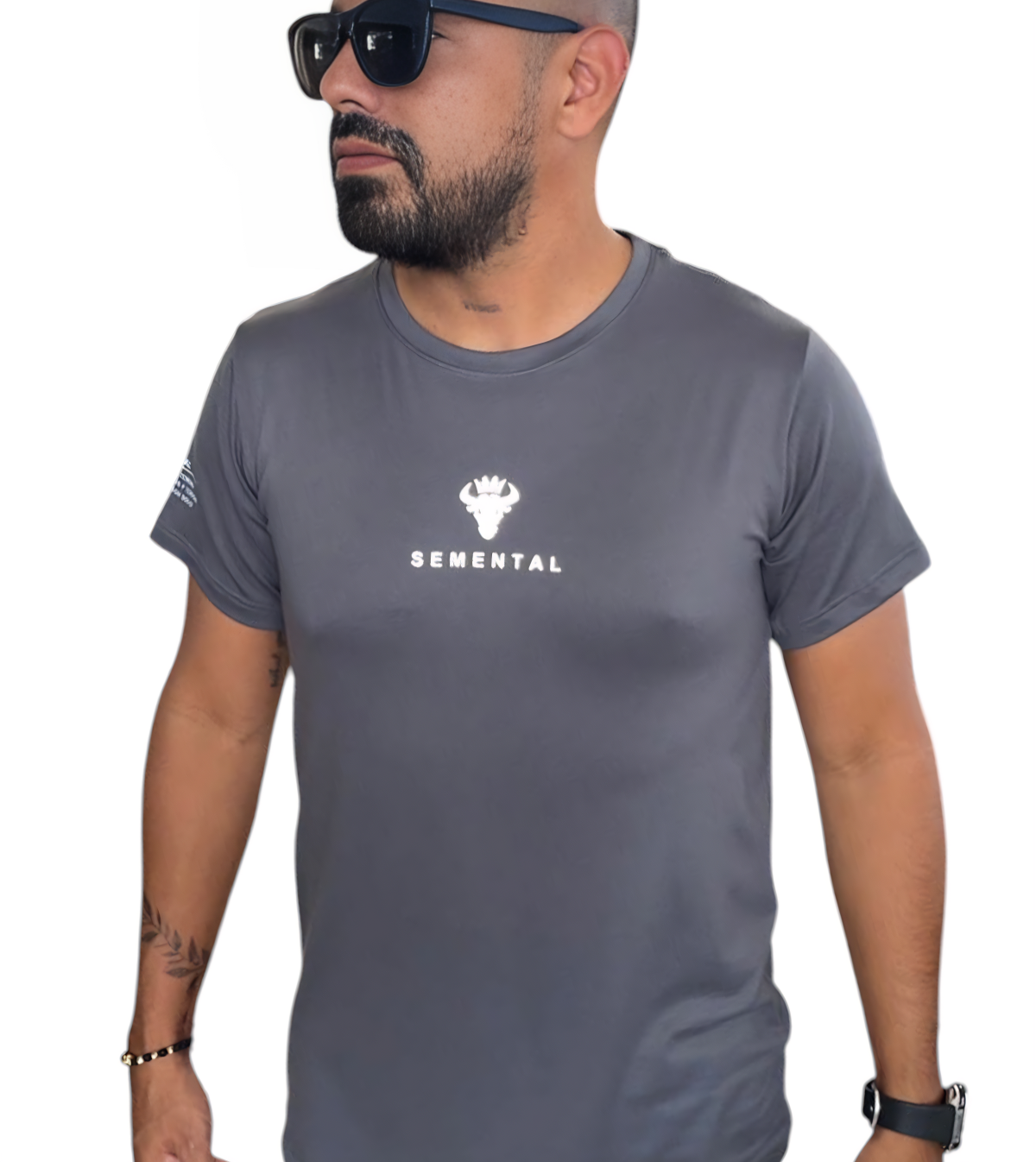 Camiseta Deportiva Gris Intenso Reflectivo