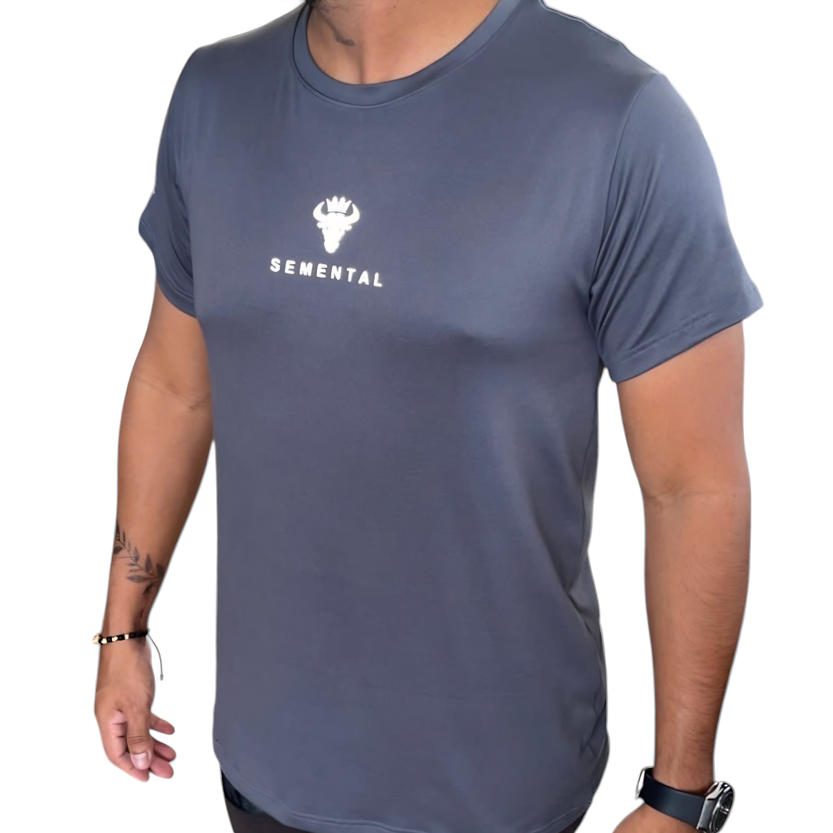 Camiseta Deportiva Gris Intenso Reflectivo