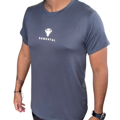 Camiseta Deportiva Gris Intenso Reflectivo