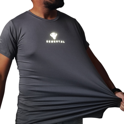 Camiseta Deportiva Gris Intenso Reflectivo