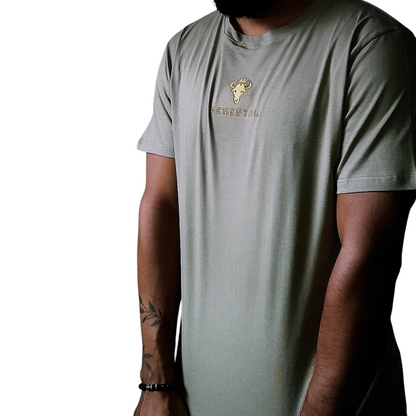 Camiseta Algodón Beige Bordado
