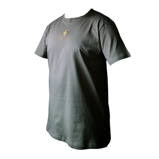 Camiseta Algodón Beige Bordado