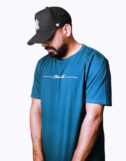 Camiseta Algodón Azul Petróleo Reflectivo