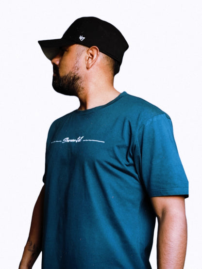 Camiseta Algodón Azul Petróleo Reflectivo
