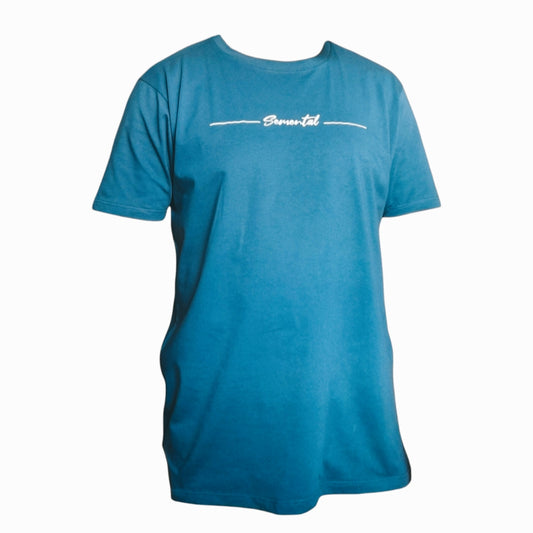 Camiseta Algodón Azul Petróleo Reflectivo